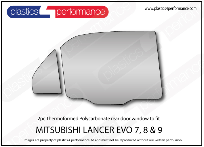 Mitsubishi Lancer Evo 7 8 9 Lexan Rh Rear Door Window