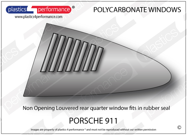 Lightweight Rear Window 911 Coupe 66-88 - Green Tinted - Plexiglass - 5mm -  For Factory Seal